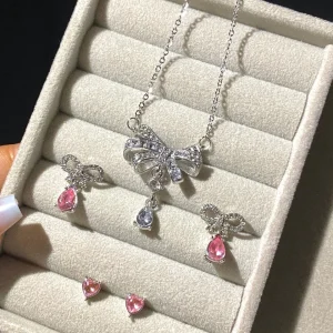 Rheinstone Combo (1 Necklace, 2 Set Earring) Perfect Gift Pacakge